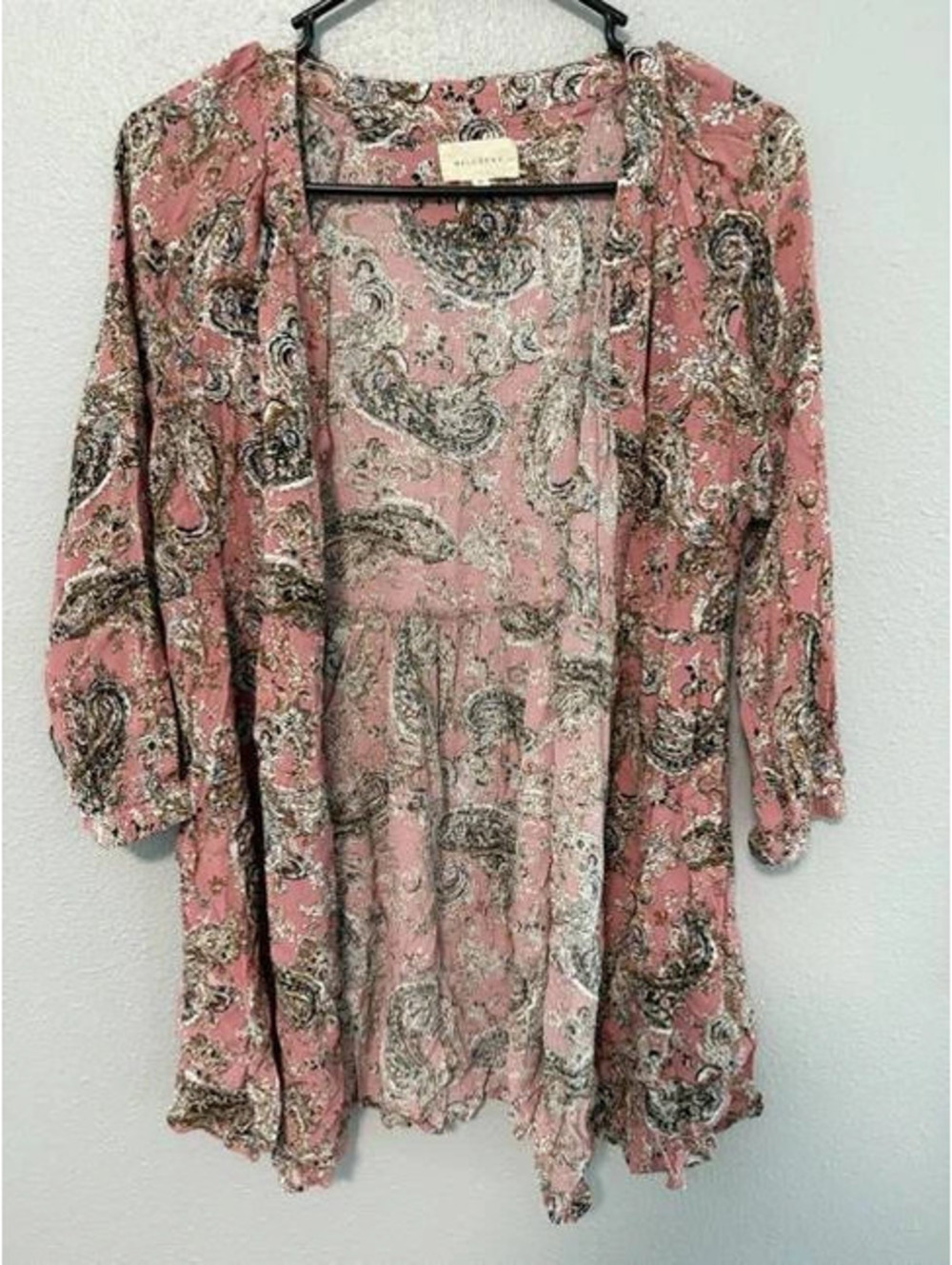 #6143 Milloday Pink Paisley Long Sleeve Dress Medium